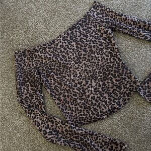 Leopard Print Off-Shoulder Top